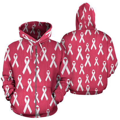 Breast Cancer Awareness Symbol Zip Up Hoodie