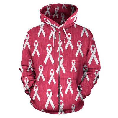 Breast Cancer Awareness Symbol Zip Up Hoodie