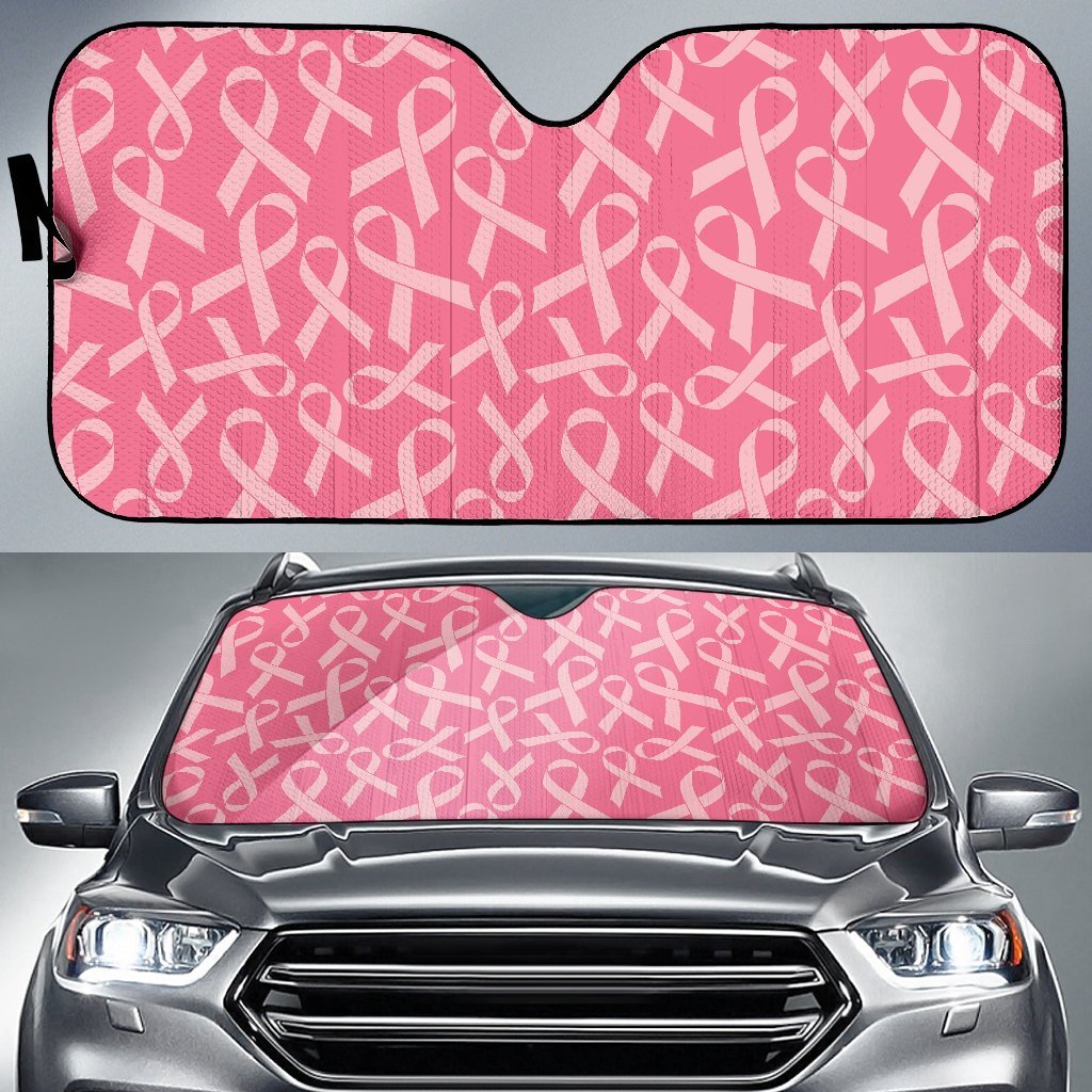 Breast Cancer Awareness Themed Car Sun Shade For Windshield
