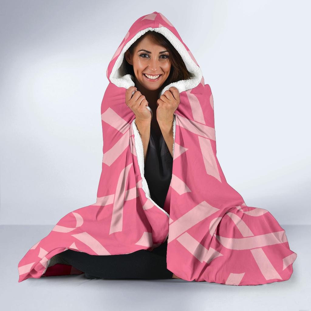 Breast Cancer Awareness Themed Hooded Blanket-JTAMIGO.COM