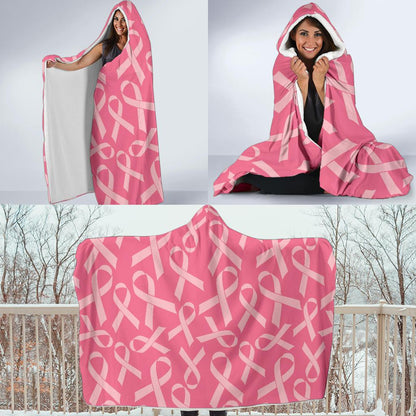 Breast Cancer Awareness Themed Hooded Blanket-JTAMIGO.COM