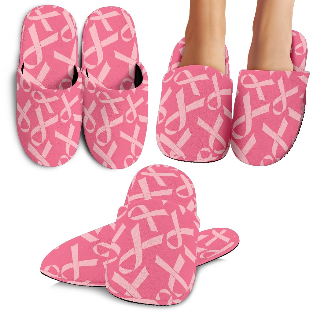 Breast Cancer Awareness Themed House Slippers