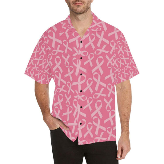Breast Cancer Awareness Themed Men Aloha Hawaiian Shirt