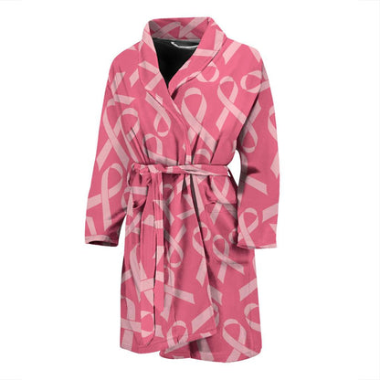 Breast Cancer Awareness Themed Men Bath Robe-JTAMIGO.COM
