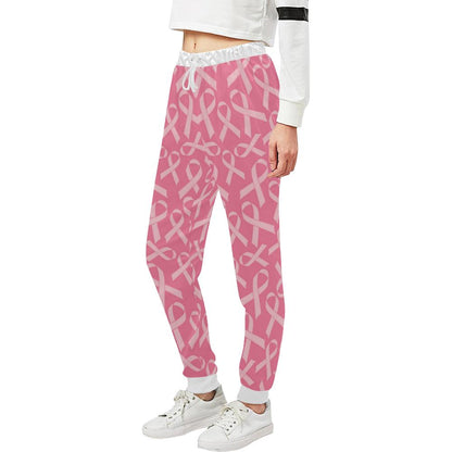 Breast Cancer Awareness Themed Unisex Casual Sweatpants (Model L11)-JTAMIGO.COM
