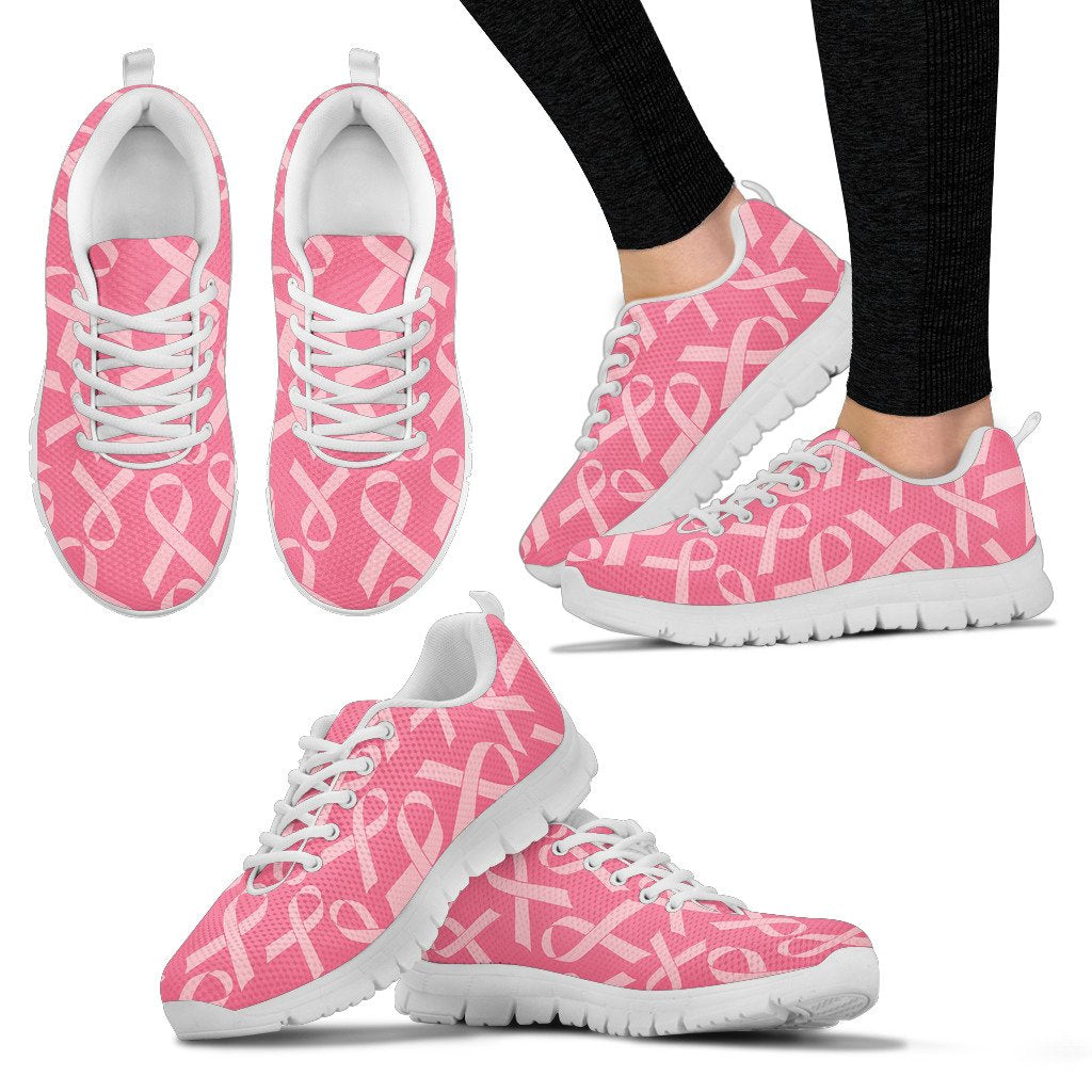 Breast Cancer Awareness Themed Women Sneakers Shoes