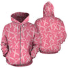 Breast Cancer Awareness Themed Zip Up Hoodie