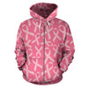 Breast Cancer Awareness Themed Zip Up Hoodie