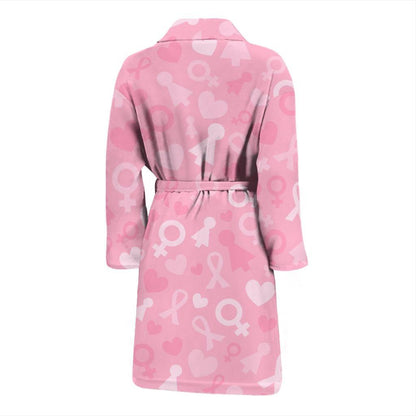 Breast cancer Pattern Print Design 01 Men Bathrobe-JORJUNE.COM