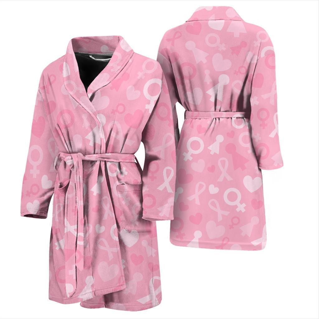 Breast cancer Pattern Print Design 01 Men Bathrobe-JORJUNE.COM