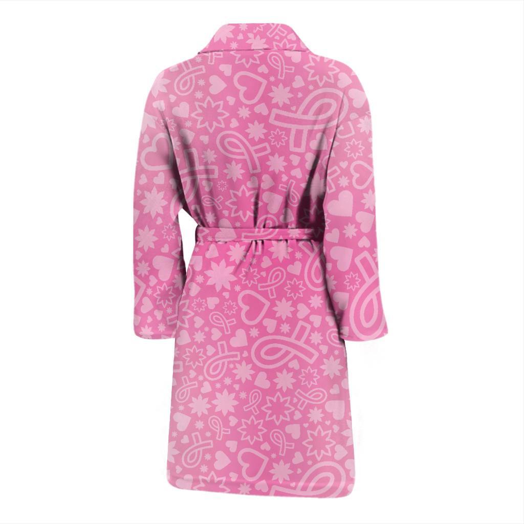 Breast cancer Pattern Print Design 02 Men Bathrobe-JORJUNE.COM
