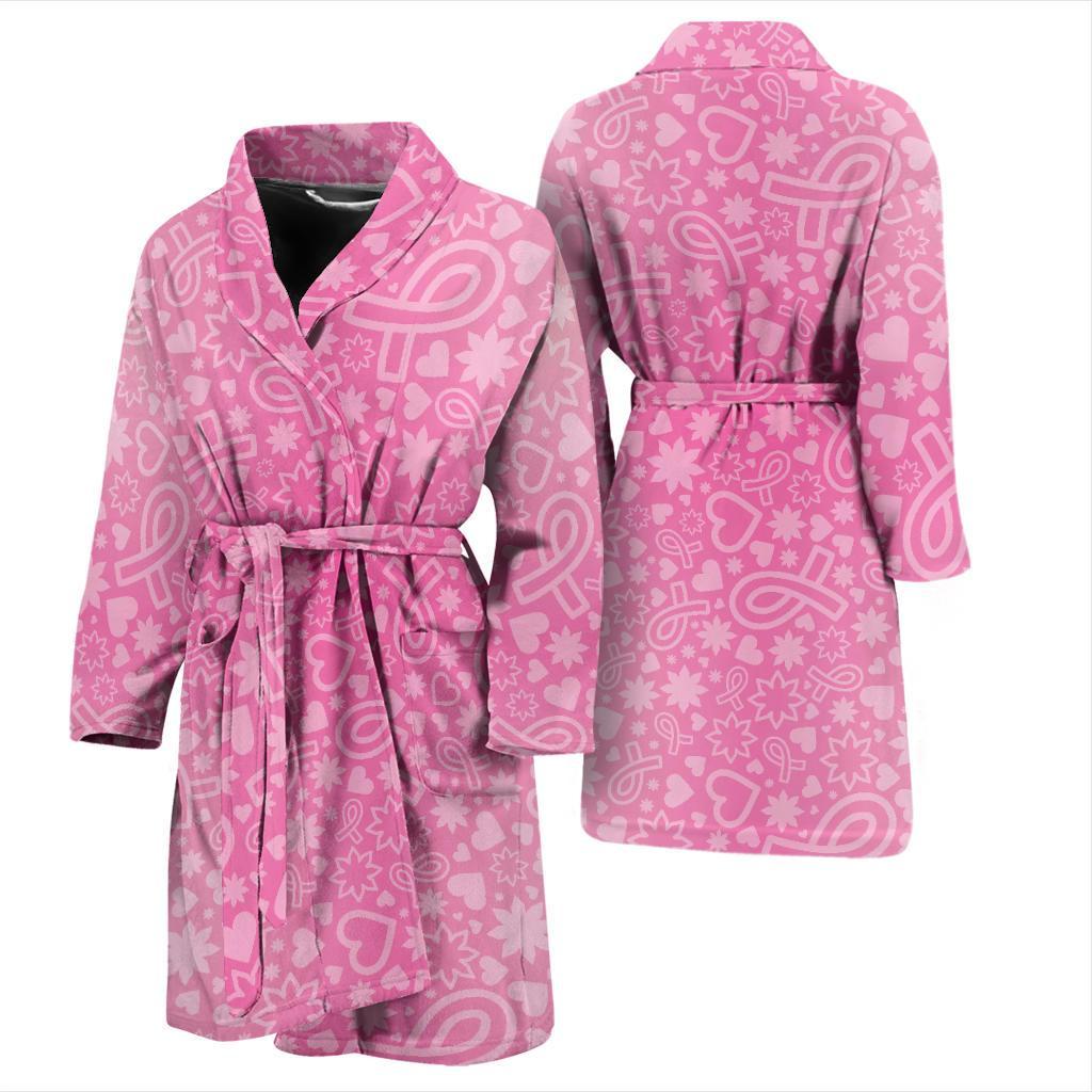 Breast cancer Pattern Print Design 02 Men Bathrobe-JORJUNE.COM