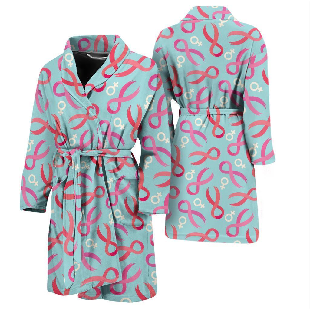 Breast cancer Pattern Print Design 03 Men Bathrobe-JORJUNE.COM
