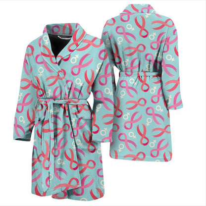 Breast cancer Pattern Print Design 03 Men Bathrobe-JORJUNE.COM