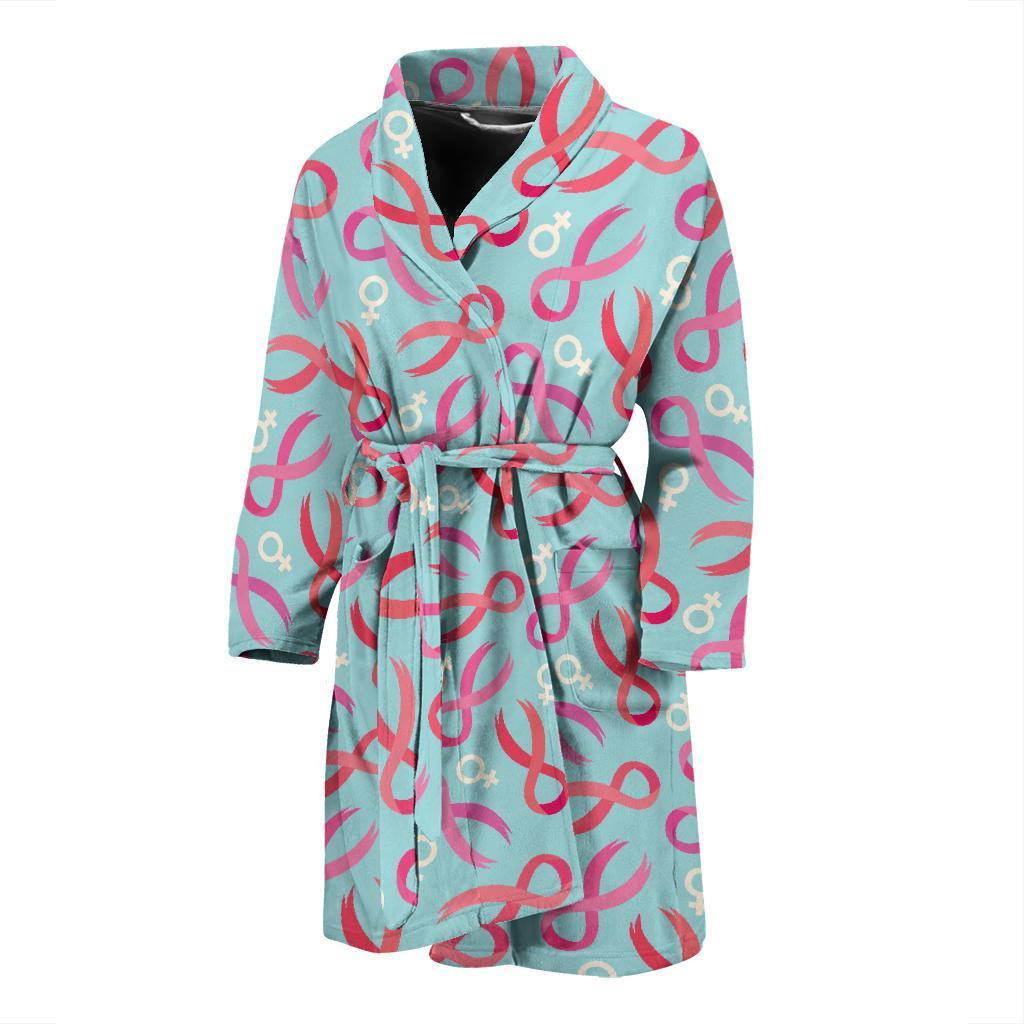 Breast cancer Pattern Print Design 03 Men Bathrobe-JORJUNE.COM