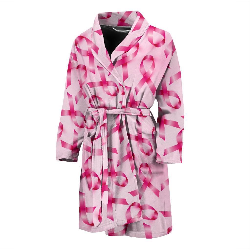 Breast cancer Pattern Print Design 04 Men Bathrobe-JORJUNE.COM