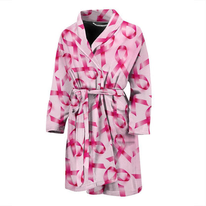 Breast cancer Pattern Print Design 04 Men Bathrobe-JORJUNE.COM