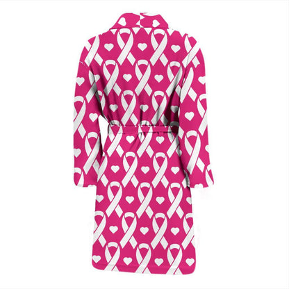 Breast cancer Pattern Print Design 05 Men Bathrobe-JORJUNE.COM