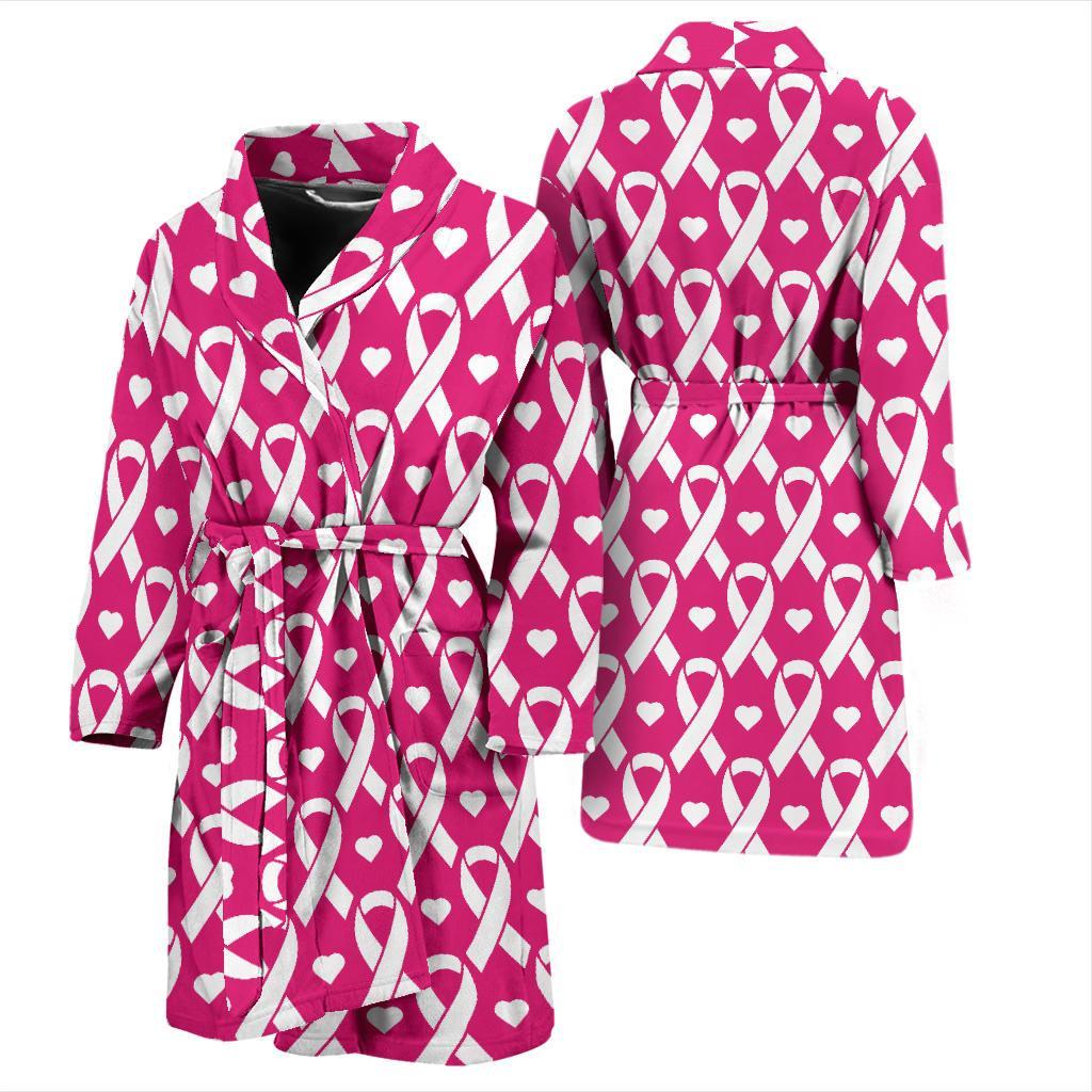 Breast cancer Pattern Print Design 05 Men Bathrobe-JORJUNE.COM