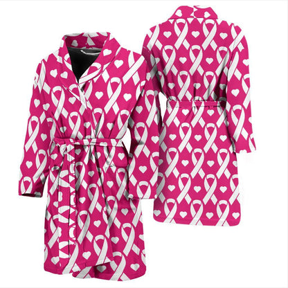 Breast cancer Pattern Print Design 05 Men Bathrobe-JORJUNE.COM