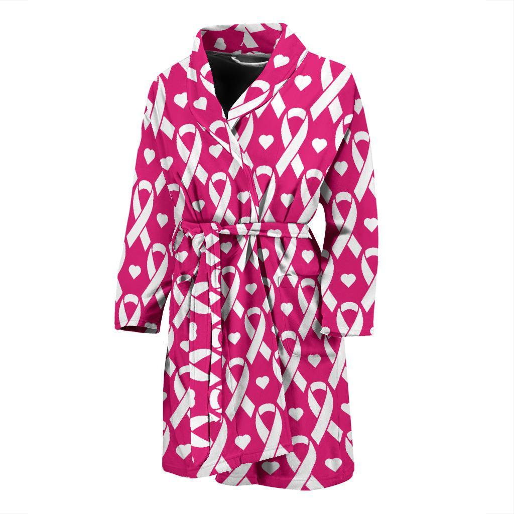 Breast cancer Pattern Print Design 05 Men Bathrobe-JORJUNE.COM