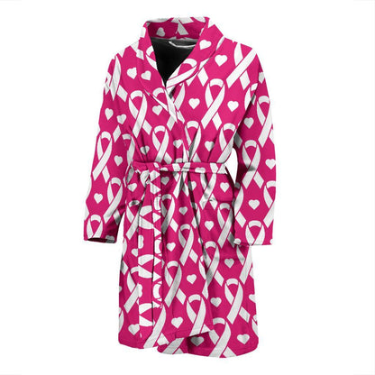 Breast cancer Pattern Print Design 05 Men Bathrobe-JORJUNE.COM