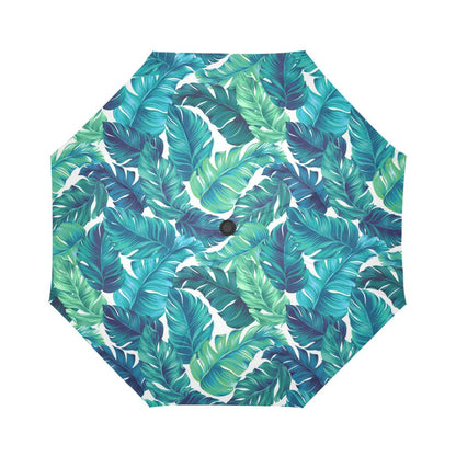 Brightness Tropical Palm Leaves Automatic Foldable Umbrella