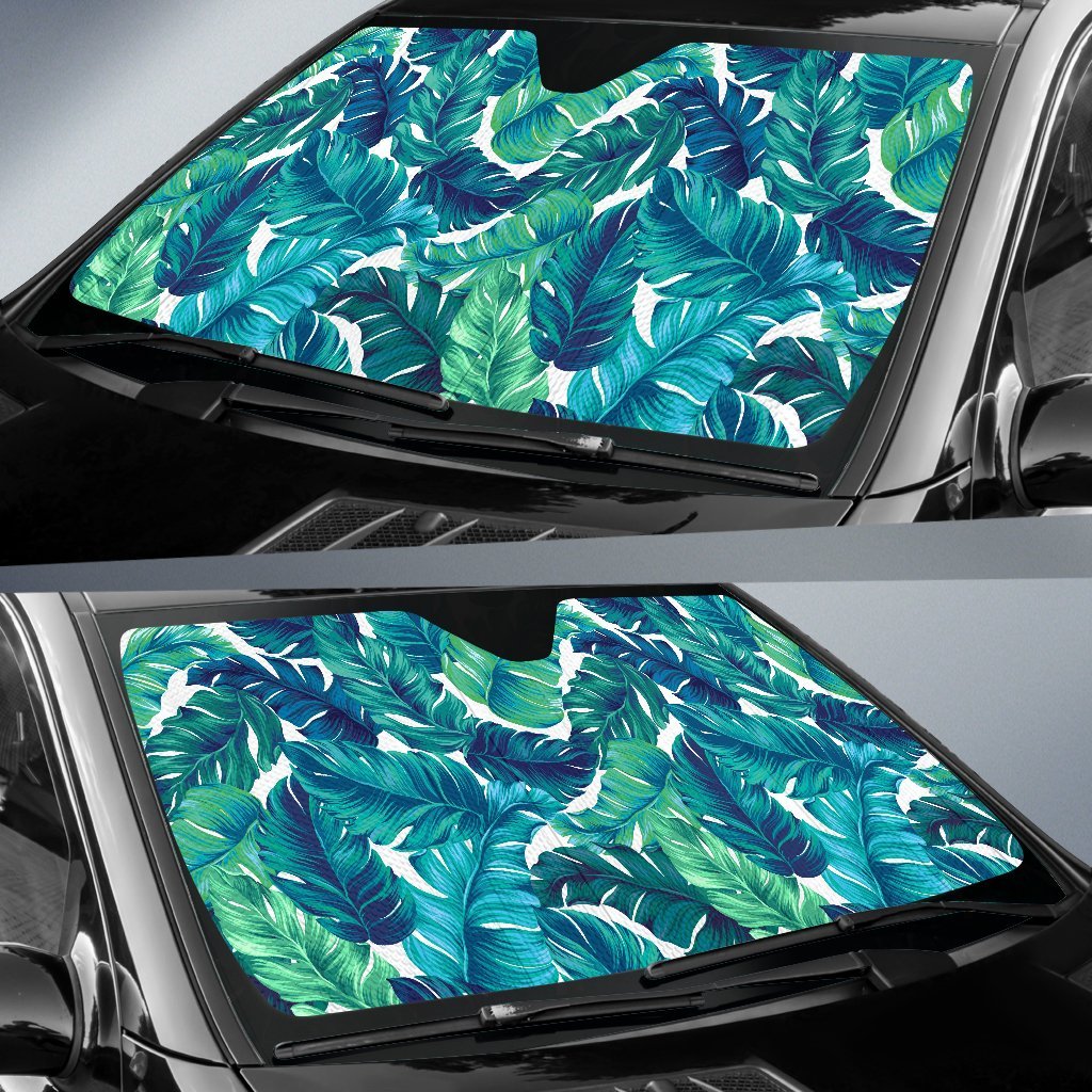 Brightness Tropical Palm Leaves Car Sun Shade For Windshield