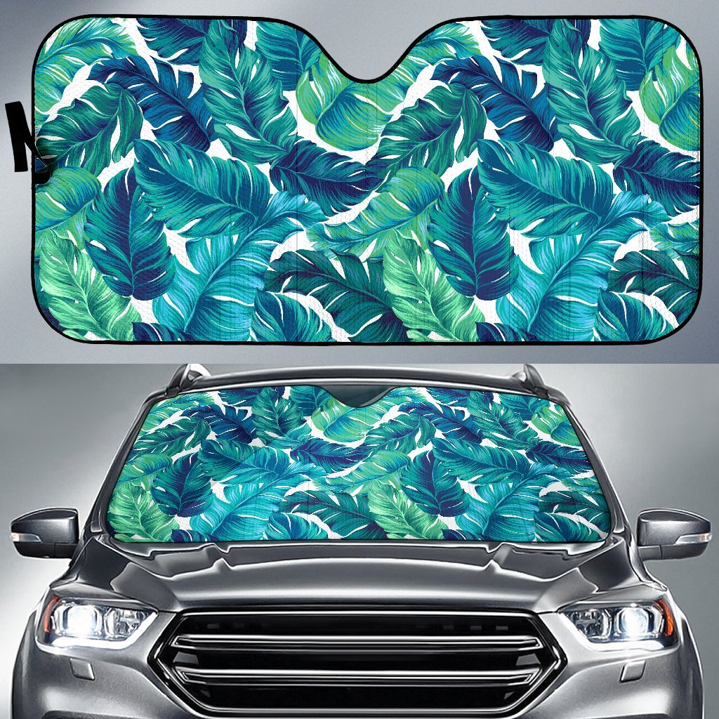 Brightness Tropical Palm Leaves Car Sun Shade For Windshield