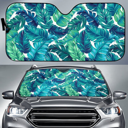 Brightness Tropical Palm Leaves Car Sun Shade For Windshield