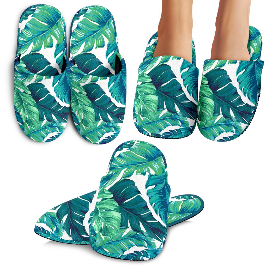 Brightness Tropical Palm Leaves House Slippers