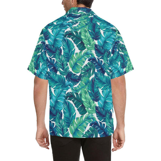 Brightness Tropical Palm Leaves Men Aloha Hawaiian Shirt