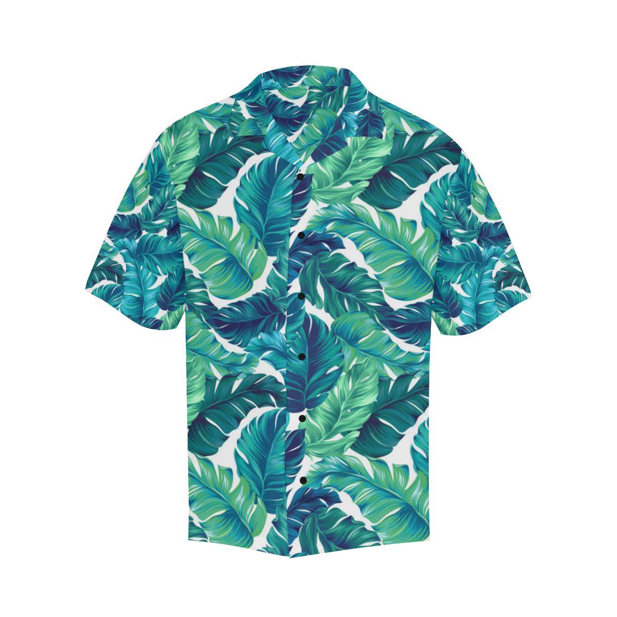 Brightness Tropical Palm Leaves Men Aloha Hawaiian Shirt