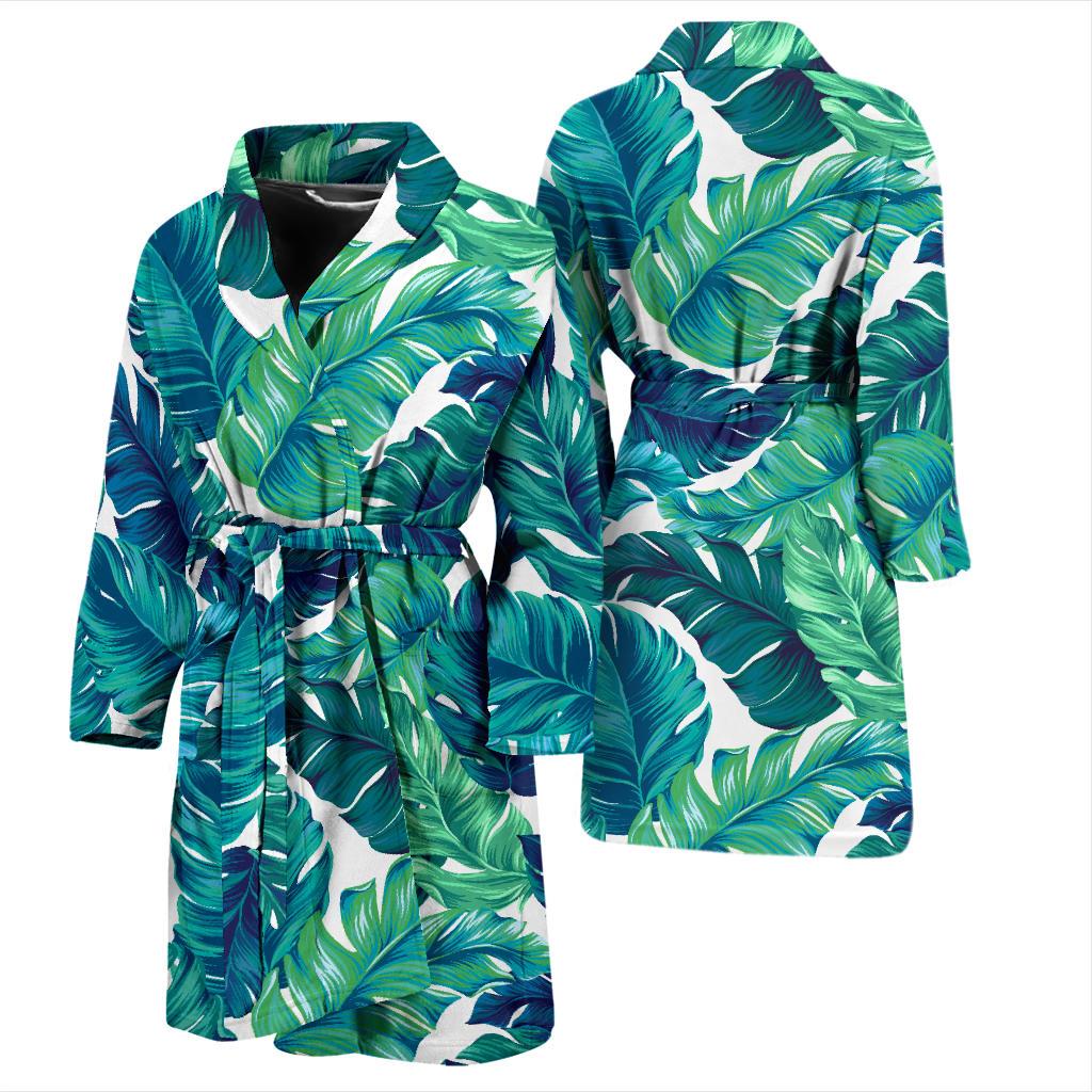 Brightness Tropical Palm Leaves Men Bath Robe-JTAMIGO.COM