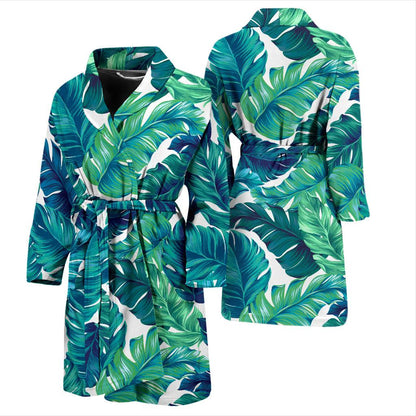 Brightness Tropical Palm Leaves Men Bath Robe-JTAMIGO.COM