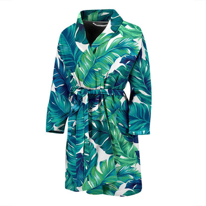 Brightness Tropical Palm Leaves Men Bath Robe-JTAMIGO.COM