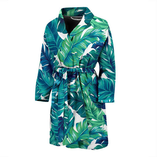 Brightness Tropical Palm Leaves Men Bath Robe-JTAMIGO.COM