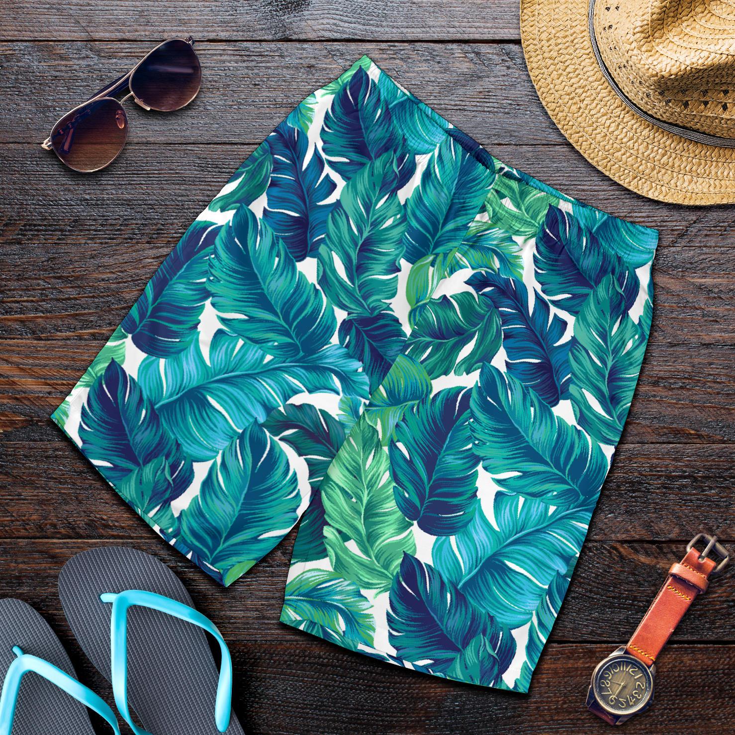 Brightness Tropical Palm Leaves Mens Shorts-JTAMIGO.COM