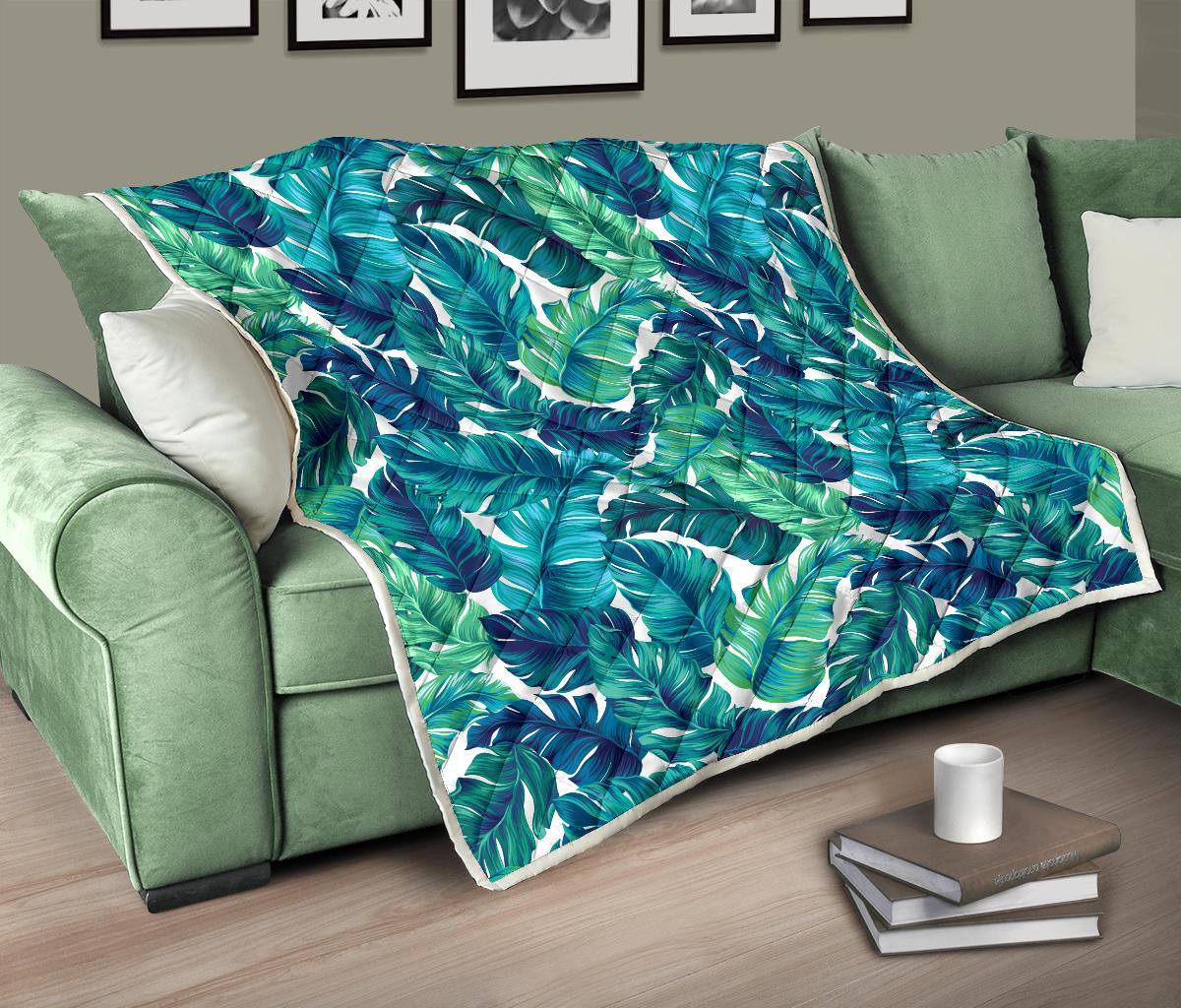 Brightness Tropical Palm Leaves Premium Quilt-JTAMIGO.COM