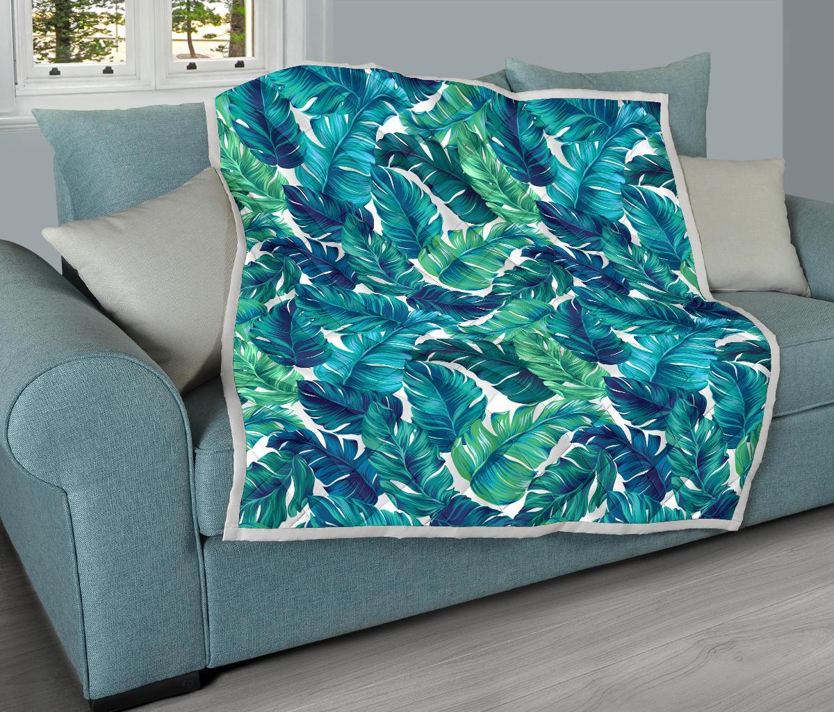 Brightness Tropical Palm Leaves Premium Quilt-JTAMIGO.COM