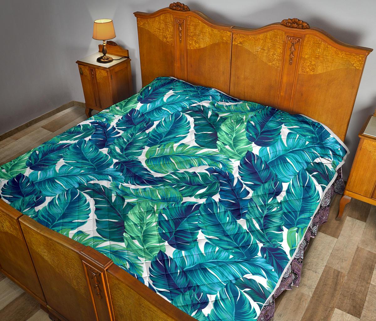 Brightness Tropical Palm Leaves Premium Quilt-JTAMIGO.COM