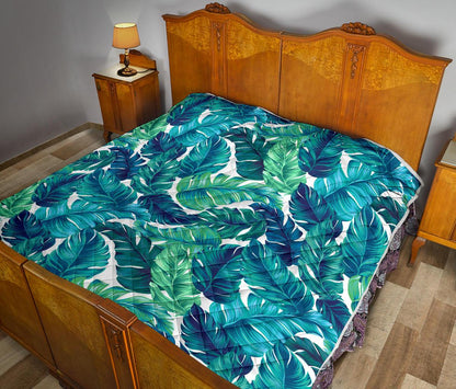 Brightness Tropical Palm Leaves Premium Quilt-JTAMIGO.COM