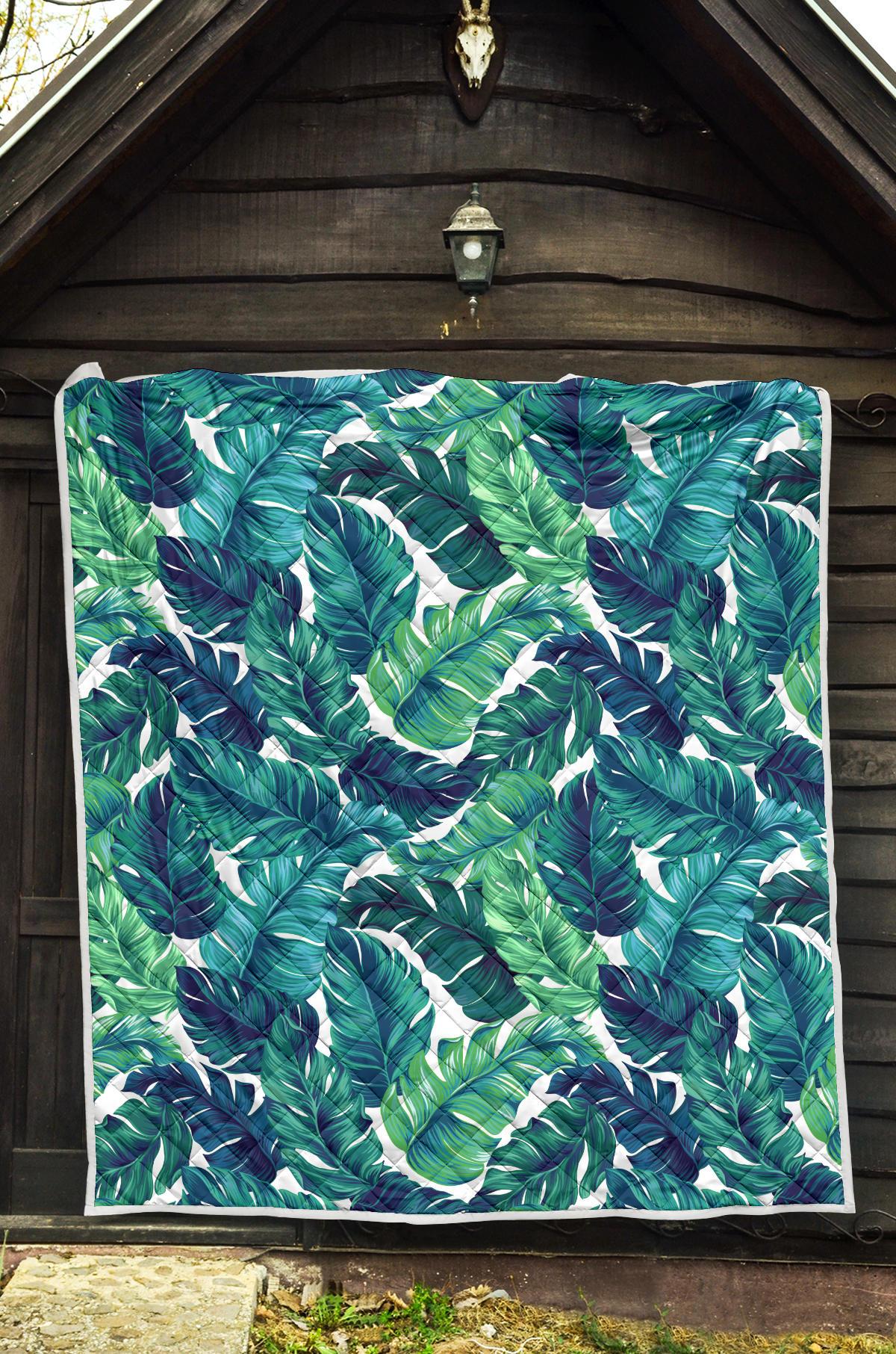 Brightness Tropical Palm Leaves Premium Quilt-JTAMIGO.COM