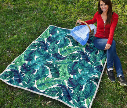 Brightness Tropical Palm Leaves Premium Quilt-JTAMIGO.COM