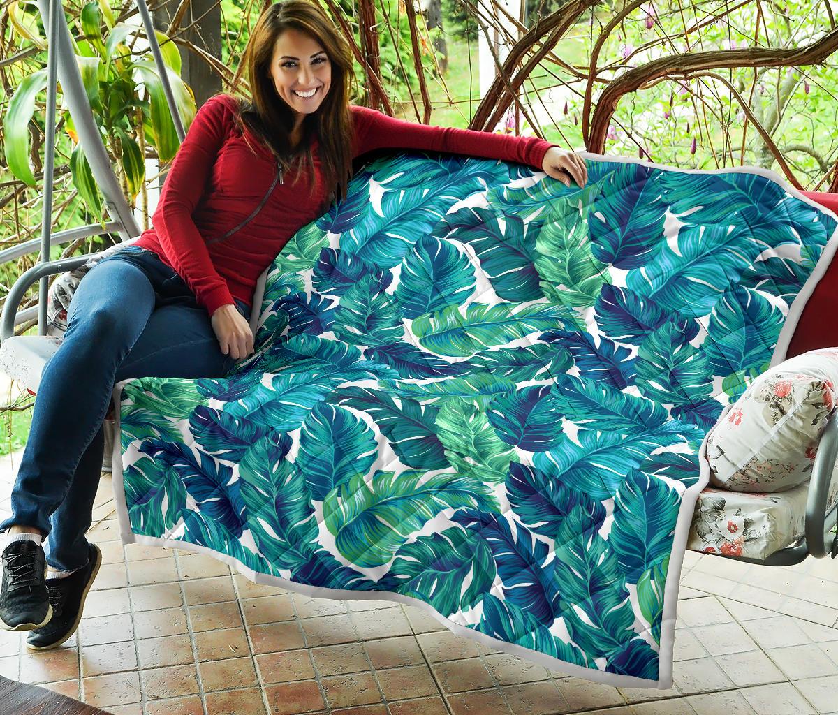 Brightness Tropical Palm Leaves Premium Quilt-JTAMIGO.COM