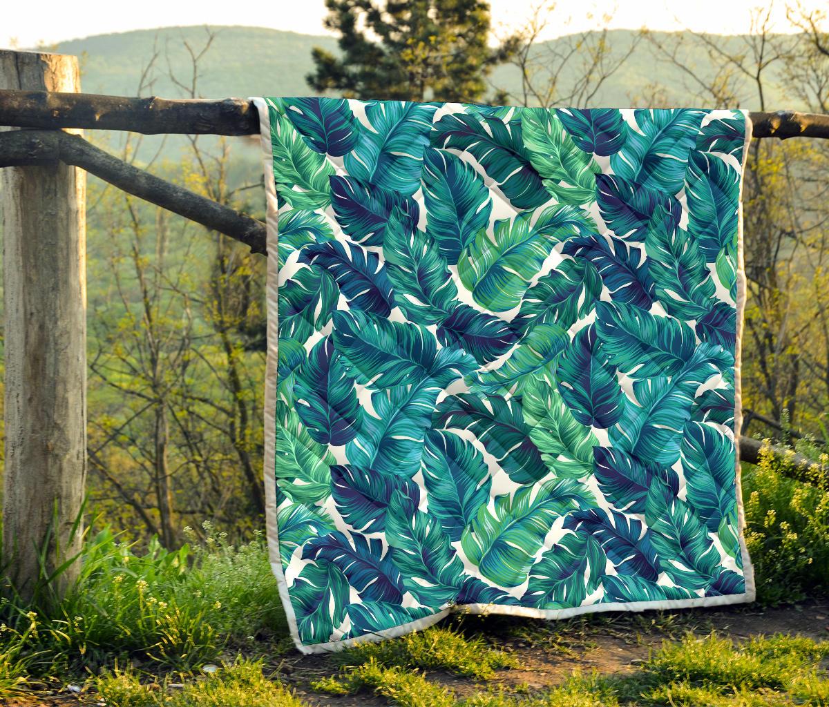 Brightness Tropical Palm Leaves Premium Quilt-JTAMIGO.COM
