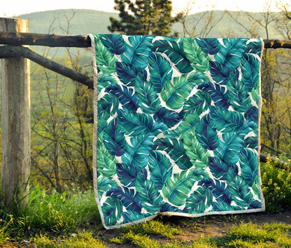 Brightness Tropical Palm Leaves Premium Quilt-JTAMIGO.COM