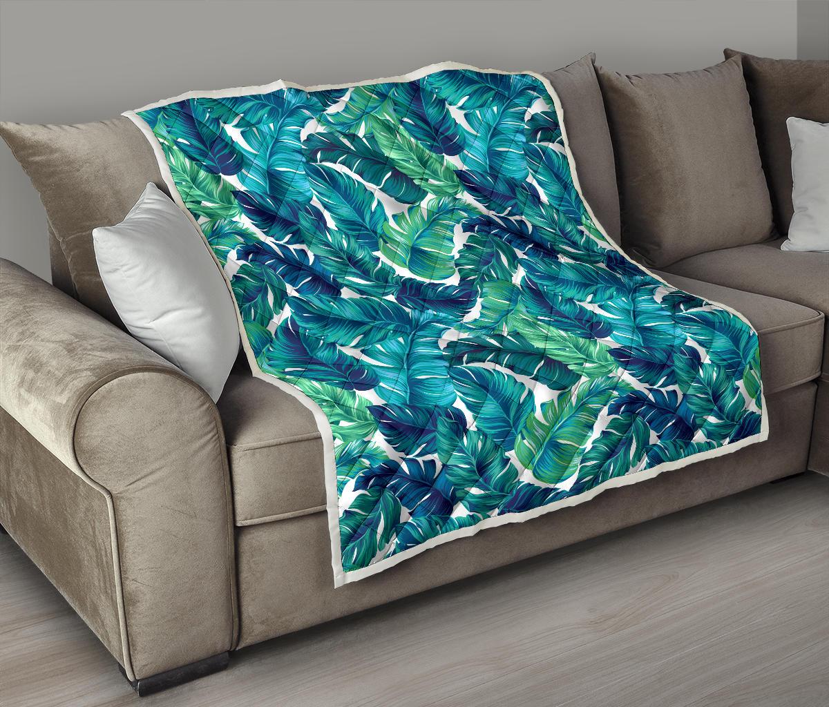 Brightness Tropical Palm Leaves Premium Quilt-JTAMIGO.COM