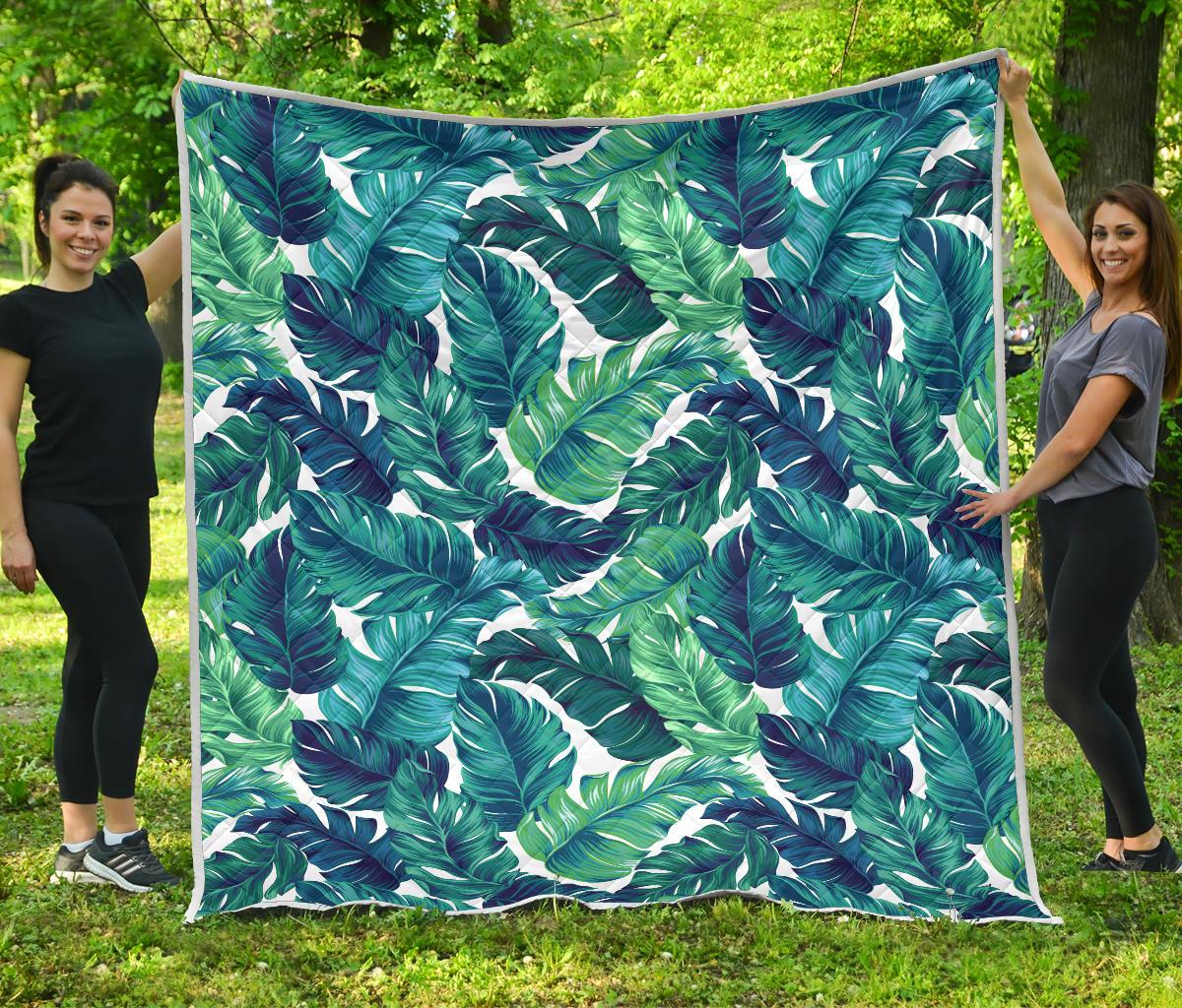 Brightness Tropical Palm Leaves Premium Quilt-JTAMIGO.COM
