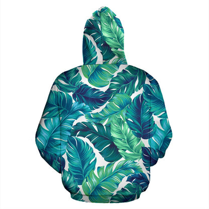 Brightness Tropical Palm Leaves Pullover Hoodie